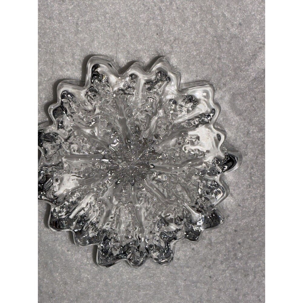 Set 2 Clear Glass Long Taper Candle Holders Floral Starburst Tea Light Decor - Picture 6 of 16